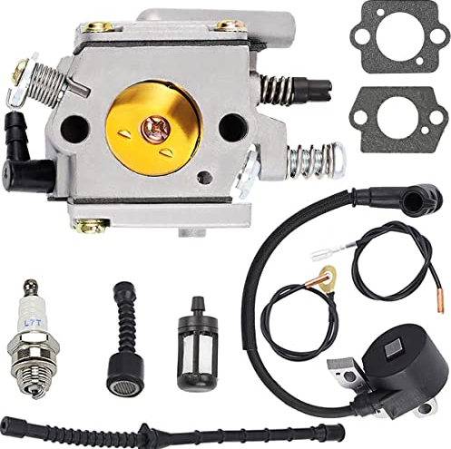 ZAMDOE Carburatore Kit per STIHL 038 MS380 MS381 038 AV Super Magnum Motosega, con Bobina di Accensione Candela Tubo del Carburante Filtro del Carburante