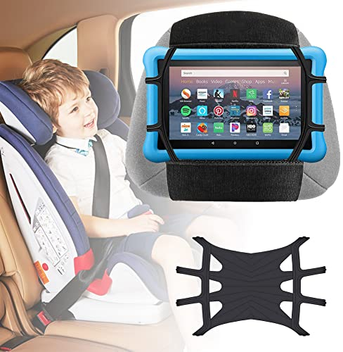 Tablet Halterung Auto, LKW Tablet Kopfstützenhalterung, Universal KFZ iPad Halter mit Silikon Haltenetz für Allen Kindle Fire, iPad und Tablet mit - Schwarz (Large Silicone Net (7.9''-12.9''))