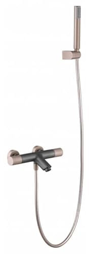 IMEX Badezimmer-Duscharmatur, Badewannenarmatur mit TURN CLEAN SYSTEM - LINE Serie (Mattgrau und Champagner)