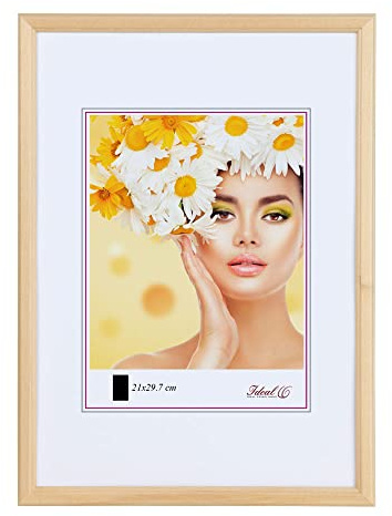 IDEAL TREND EKO Holz Bilderrahmen Foto Rahmen Holzrahmen Wanddeko Collage Poster S236: Farbe: Natur | Format: 20x20