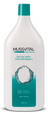 Mussvital Dermactive Gel de Baño Dermatológico, 1000 ml, Fórmula con pH 5.5 Específica Para La Higiene Diaria de la Piel Delicada