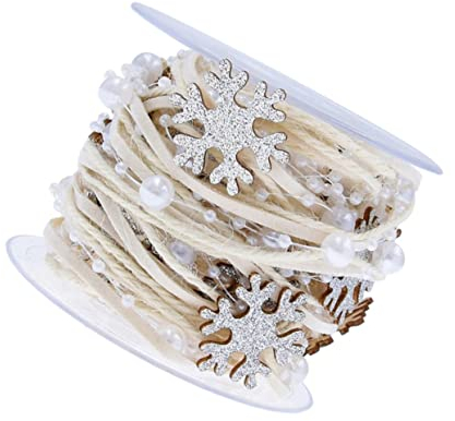 ABOOFAN 1 Rolle Geschenkbänder Selber Machen Band Trimmen Seil Perlenkette Girlande Schärpenbänder Für Den Hochzeitsstuhl Weihnachtsbaum Braut Krawatte 40% Kunststoff Und 40% Holz