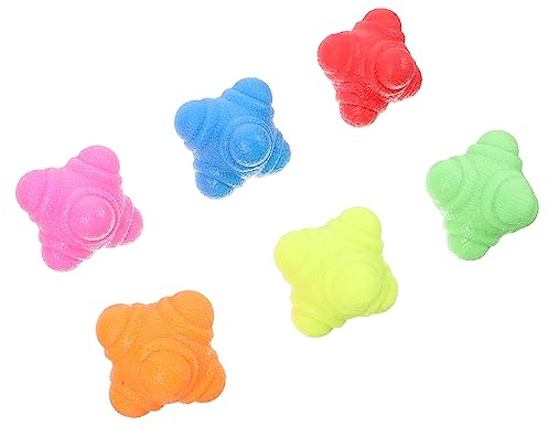 Sosoport Gymnastikbälle 6 Stück Reaktionsball Tennis-Trainingsausrüstung Indoor-Baseball-Übungs-Workout-Ball Feld-Trainingsbälle Reaktions-Trainingsbälle Sechseckige Trainingsbälle