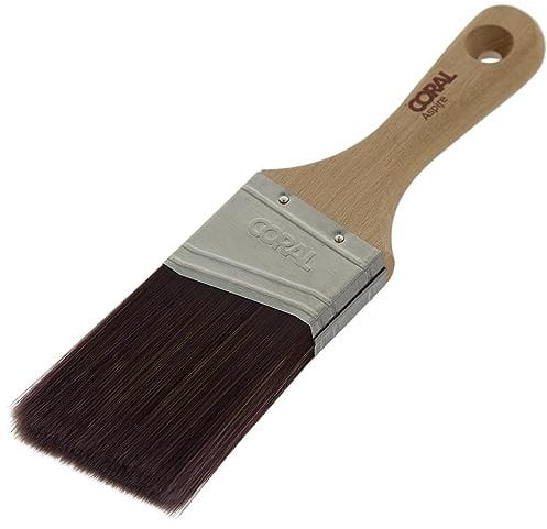 Coral 31723 Aspire 2 inch Paint Brush Professional Firm Angled Cut with Flat Stubby Short Profile for Fast Accurate Cutting-in Ultra-Smooth Finish with Trade Emulsion or Gloss FSC Wood Handle