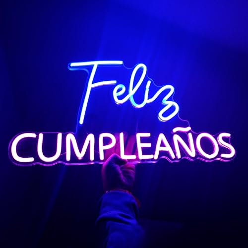 Feliz cumpleaños Letrero neón led para felicitar personalizado con colores que prefieras Cartel decoración fiesta cumple años Cartel personalizable decorativo para cumpleaños Happy Birthday