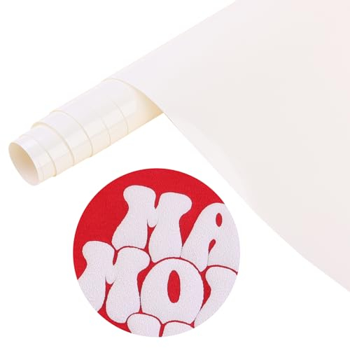 Tintnut 3D Flockfolie Plotterfolie Textil, Weiß Schaumstoff bügelbilder für textilien, 10 x 6ft für kreative Bügelbilder - Perfekt für Cricut, Plotter und Transferpressen