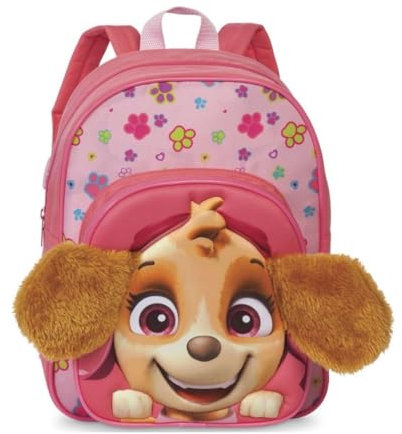 mybagstory - Sac à dos – Pat Patrouille – 3D - Enfant - Ecole - Primaire - Maternelle - Garderie - Cartable - Taille 31 cm - Bretelles réglables – Idée Cadeau - Paw Patrol - Skye - Rose - Fille