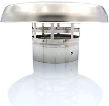 TYGERIX® Comignolo vertical para techo de acero para escape de humos Ø 60 mm | Terminal de sombrero chino estufas de leña o pellets calderas | Chimenea resistente al calor | Rejilla anti-trusión | Il