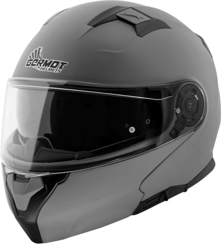 Germot GM 970 Klapphelm grau matt ECE 22.06 mit Sonnenblende und P/J Homologation, XXL 63/64