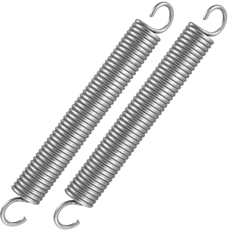 2 Pcs 150mm Extended Compressed Dual Hook Tension Spring, Small Heavy Duty Stainless Steel Spring with Double Hook, Wire Diameter 25mm/OD 18mm