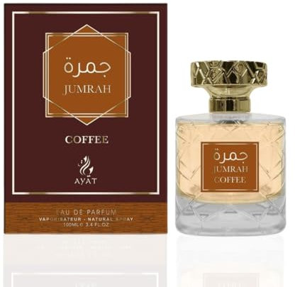 Parfum JUMRAH 100ml Made in Dubaï Avec Des Notes d'Épices Ambre Vanille Cannelle et Boisée - EDP Oriental Parfait Pour Les Femme et Les Homme (Jumrah Café)