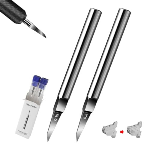 stedi Modell-Anreißklingen, Wolframstahl-Klingen, 0,15 + 0,3 mm Größe, für Hobby, RG-Skala-Modell, Gundam-Modell-Set, für Anreißlinie, graviert, Plattenlinie, Harz, Anreißer-Ersatzklingen.