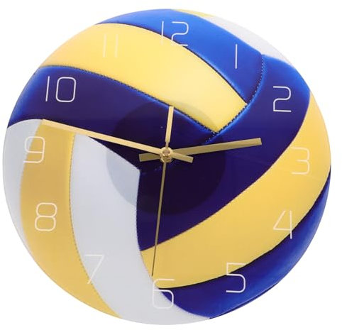 FUNOMOCYA Wanduhr Mit Volleyball-Design Geräuscharme Stumme Uhr Aus Acryl Große Ziffern Für Schlafzimmer Wohnzimmer Arbeitszimmer Und Büro