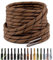 Puzeam 2 Pares Cordones Redondos para Botas, 4.5 mm Cordones Resistentes para Zapatillas de Montaña, Zapatos de Senderismo, Calzado de Seguridad Marrón Negro 120 cm