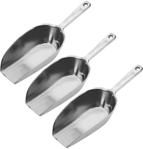 Westmark Haushaltsschaufeln Hygia – 3 praktische Schaufeln zum sauberen Dosieren von trockenen Zutaten wie Zucker und Gewürzen oder Tierfutter und Süßigkeiten – 210 ml