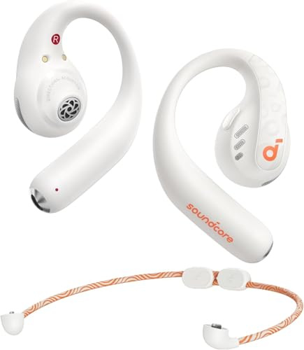 soundcore by Anker AeroFit Pro Open-Ear Headphones, Ultra Comfort, Secure Fit, Ergonomic Design, Rich Sound with LDAC, Bluetooth 5.3, IPX5 Water-Resistant, 46H Playtime(Renewed) (White)