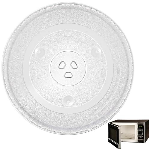 ASelected 315 mm Universal Microwave Turntable Glass Plate,Durable Microwave Turntable Glass Tray,Strong Turntable Glass Replacement Plate Tray with 3 Fixers,Scratch-Resistant Plate for Microwave
