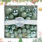 C-Light Green Christmas Tree Balls Ornaments - Shatterproof Hanging Bauble Pendant Decorations, 44Pcs