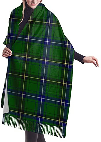 FJQWKLF Clan Henderson Tartan Damen-Schal, langer Schal, Graham-Clan-Tartan, Kaschmir-Haptik, Schal, Wickeltuch, warmer Winterschal, 196,5 x 68,6 cm