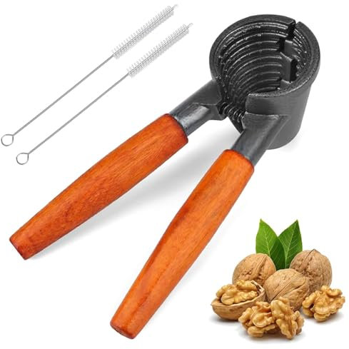 ElevaPulse Nussknacker Walnüsse, Hochwertiger Edelstahl-Nussöffner mit Holzgriff, Robuster Nutcracker für Haselnüsse, Paranüsse und Mandeln, Ergonomisches Design