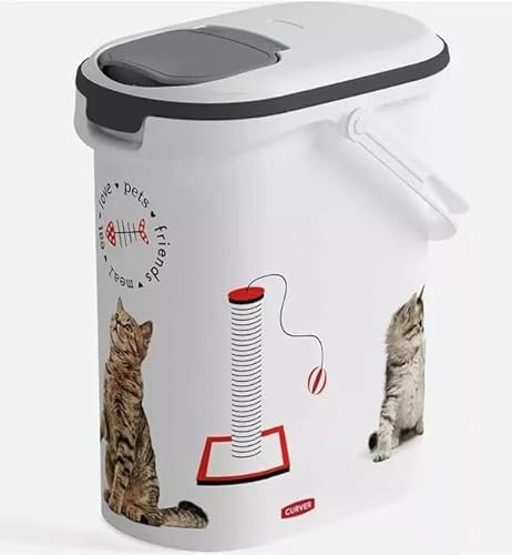 Curver Katzendesign Futterbox 10 Liter Haustierfutterbehälter 30 x 35 cm
