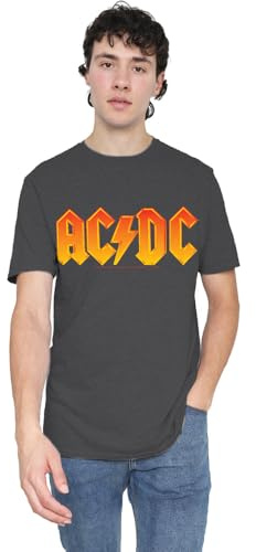 ACDC Logo Unisex T Shirt, Charcoal, Medium
