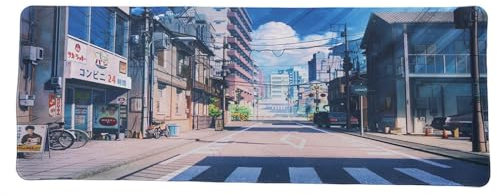 lachineuse Tapis DE Souris XXL - Tokyo - Ambiande du Japon - 800 x 300 x 3 mm - Multicolore - Déco Originale - Antidérapant et Résistant à l'eau - Déco Bureau - Idée Cadeau Japon Asie