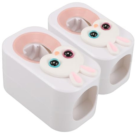 WRITWAA 2 Stück Cartoon-Zahnpasta-Auspressartefakt zahnpasta Squeezer Zahncreme Spender Niedlicher Zahnpasta Spender Zahnpasta Spender Set Zahnbürstenhalter Wand Zahnbürstenspender Plastik