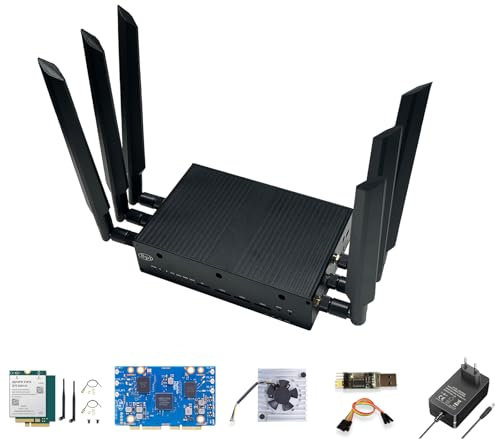 youyeetoo Banana Pi BPI-R4 WiFi 7 Router Development Board 4GB RAM, 8GB eMMC, MediaTek MT7988A, 2x 10GB SFP Slots, 4x Gbe Network Ports