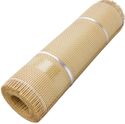 Ratan Rollo Mimbre 60 x 200 cm, Rejilla Mimbre, Mimbre Natural, Mimbre Rollo, Rattan, Rollo Ratan, Ratan Natural por Metros, Rollo de Mimbre para Muebles, Silla ratan Aparador Cabecero(35x200cm)