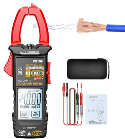 Zangenamperemeter - Multimeter Zange 4000 Count,Tragbarer Digital Detektor Für Automatische Spannungsunterbrechung Stromkreis Auto Kfz Kondensator,Für Spannung Strom Kondensator Automobil Kabel