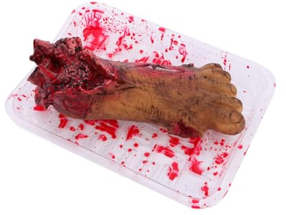 LALADEFIEE Décoration d'halloween Pied Sanglant en Vinyle Rouge 1 Pièce, Accessoire Horrible en Polypropylène Léger et Moelleux, Farce pour Fêtes et Blagues d'halloween