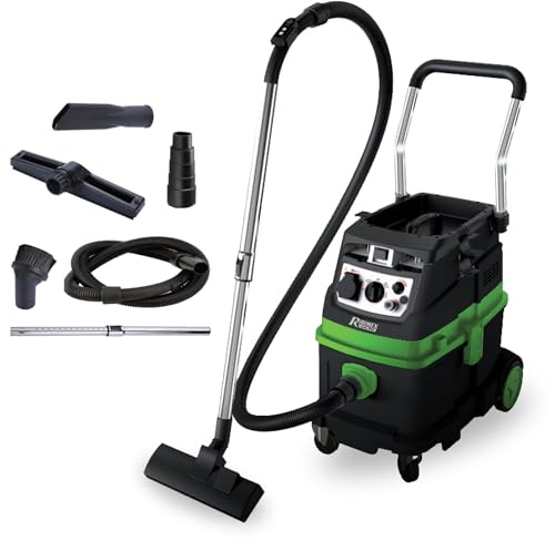 Ribimex Staubsauger für Feste und flüssige Flüssigkeiten Aspirix Serie Pro M-Klasse, 40 l, professioneller Allessauger, HEPA-Filter, 1600 W, Steckdose für Elektrowerkzeuge und pneumatische Funktion