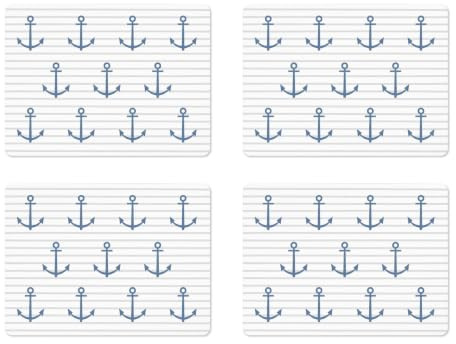 Maritimes Platzset mit Korkunterseite – 40 x 30 cm, 4X Anker gestreift | langlebende Alternative zu Tischdecken – Schützt den Esstisch vor Kratzern – Pflegeleichter Eyecatcher – Seaside No.64