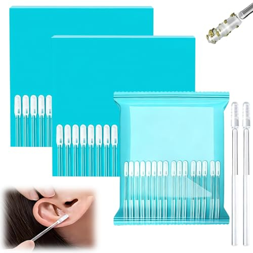 72 Stück Selbstklebendes Ohrenreiniger Ohrs Wattestäbchen, Wiederverwendbare Sticky Ear Cleaner,Klebetupfer Zur Entfernung Von Ohrenschmalz, Ohrreiniger Für Erwachsene