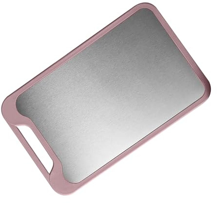 Generic Planche à Découper Double Face en Acier Inoxydable 304, Grande Taille, étanche pour la Préparation des Aliments en Cuisine, 35x22cm (rouge)