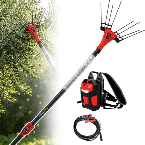 Sushangmao Abbacchiatore Elettrico per Olive, Pettine Elettrico per La Raccolta delle Olive, Macchina Raccogli Olive 250 W/600 W con Asta Telescopica 2 M–3 M per Olive 250w