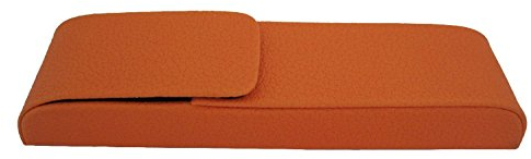 ALASSIO 2664 Schreibgeräteetui AQUILA, Stiftetui für zwei Schreibgeräte, Etui mit Magnetverschluss, Hergestellt aus Lederimitat, ca. 15,5 × 4 × 2 cm, orange