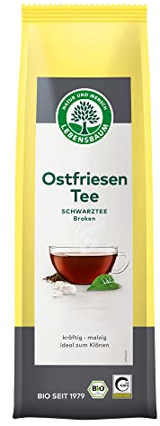 LEBENSBAUM Ostfriesen Tee Broken, ostfriesische Schwarztee-Mischung, Bio-Tee, Schwarzer Tee lose mit kräftig-malzigem Geschmack, 100g