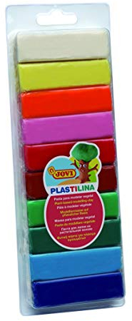 Jovi Plastilin, leicht formbare Modelliermasse für Kinder ab 2 Jahren, Blister mit 10 Farben je 25g