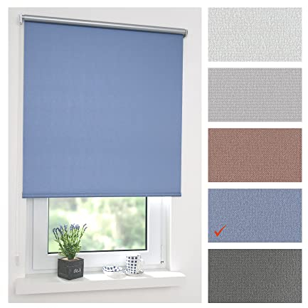 Liedeco Thermo-Rollo, Seitenzugrollo | Verdunkelung | B 102 x H 180 cm | Cobalt/blau