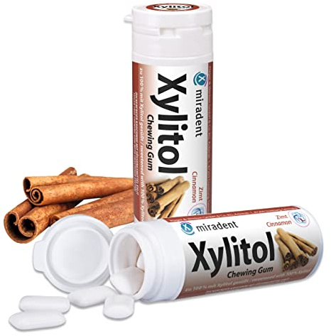 6x Miradent Xylitol Chewing Gum Zahnpflegekaugummis 30 Stück Dose zimt (6x 30g)