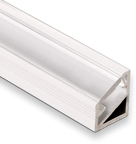 SOTECH 3 Stück LED Profil-66 Eckprofil weiß | mit klarer Abdeckung 2000 x 14,5 x 16,5 mm