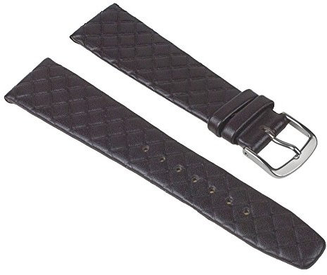 Graf Manufaktur Jazz Uhrenarmband Kalbsleder Band Braun Rautenmuster 26227S, Stegbreite:20mm