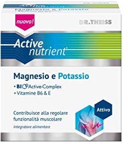 Active Nutrient Integratore Magnesio e Potassio 20 Bustine - Bio Active Complex con Vitamina B6 e Vitamina E - Integratori Sali Minerali Senza Glutine e Lattosio per Sport - Gusto Limone