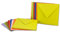 50x farbige Brief-Umschläge gemischt - quadratisch - 155 x 155 mm - bunte Mischung - Haftklebung/Nassklebung - Mit und Ohne Futter - GUSTAV NEUSER