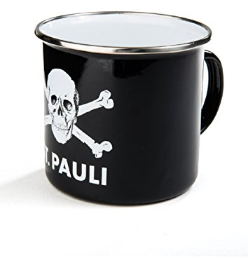 FC St. Pauli Campingbecher (Schwarz, 1 Stück, 450 ml, Zylindrisch, Kegelform, Wiederverwendbar, Trinkbecher)