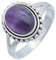 mantraroma Ring Damen Silber 925 Amethyst Edelstein lila schlicht groß modern