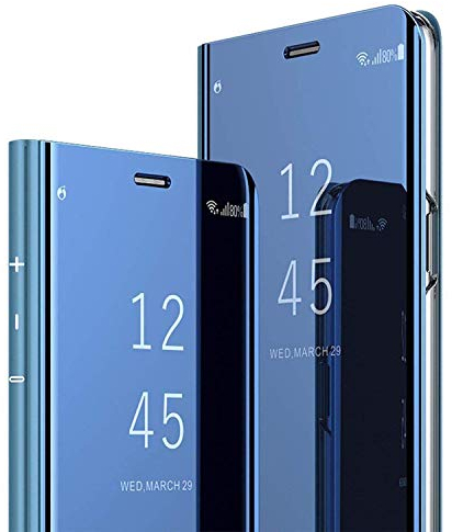 Cover per Samsung Galaxy S8 Custodia a portafoglio trasparente con flip Case (blu)