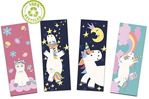 Nastami Lesezeichen Einhorn Set 4-teilig, Einschulung Geschenk, Einhornlesezeichen (Einhorn 4er-Set)